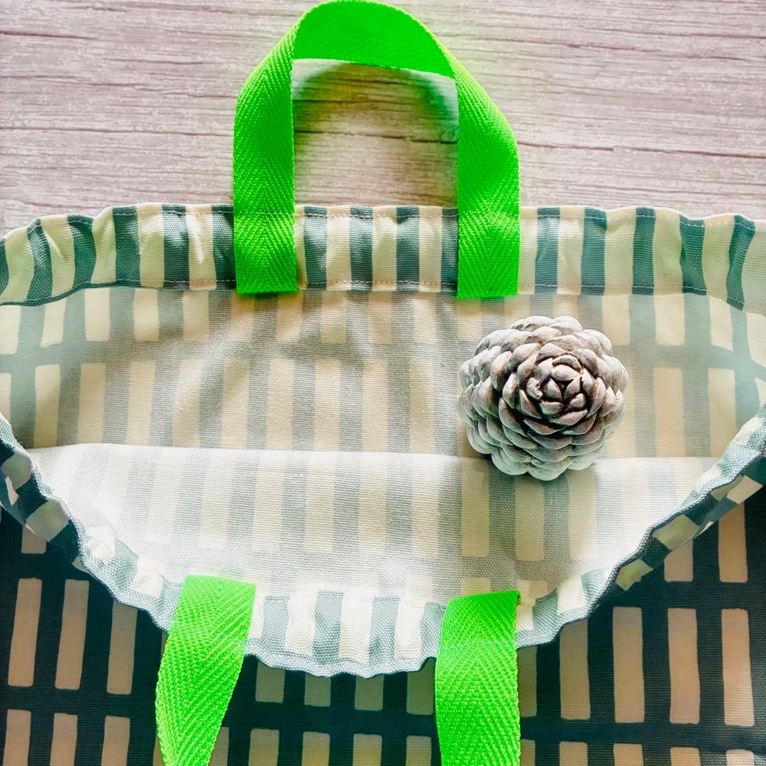 【オーダー可能】北欧調格子柄×ネオングリーン　入園入学　4点セット　チェック柄