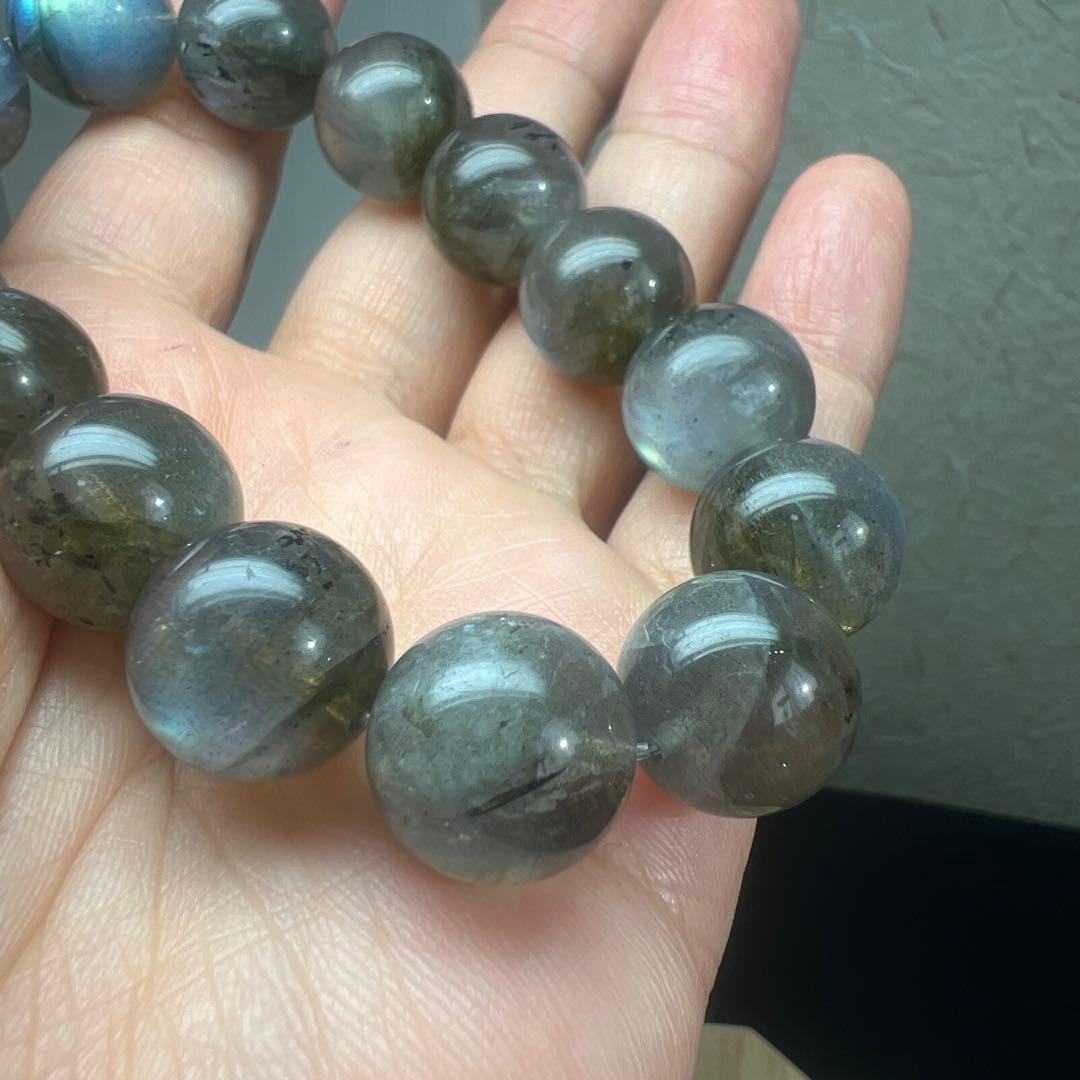 潜在能力開花⭐︎ラブラドライトブレスレット　黒龍神社祓い柱プレゼント