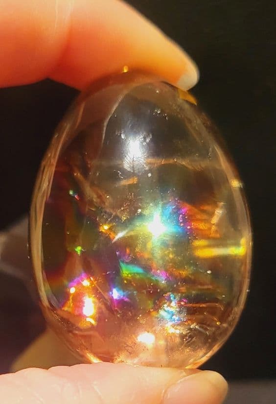 ！希少！シャンパンシトリンレムリアンシード卵型スフィアブラジルミナスジェライス産