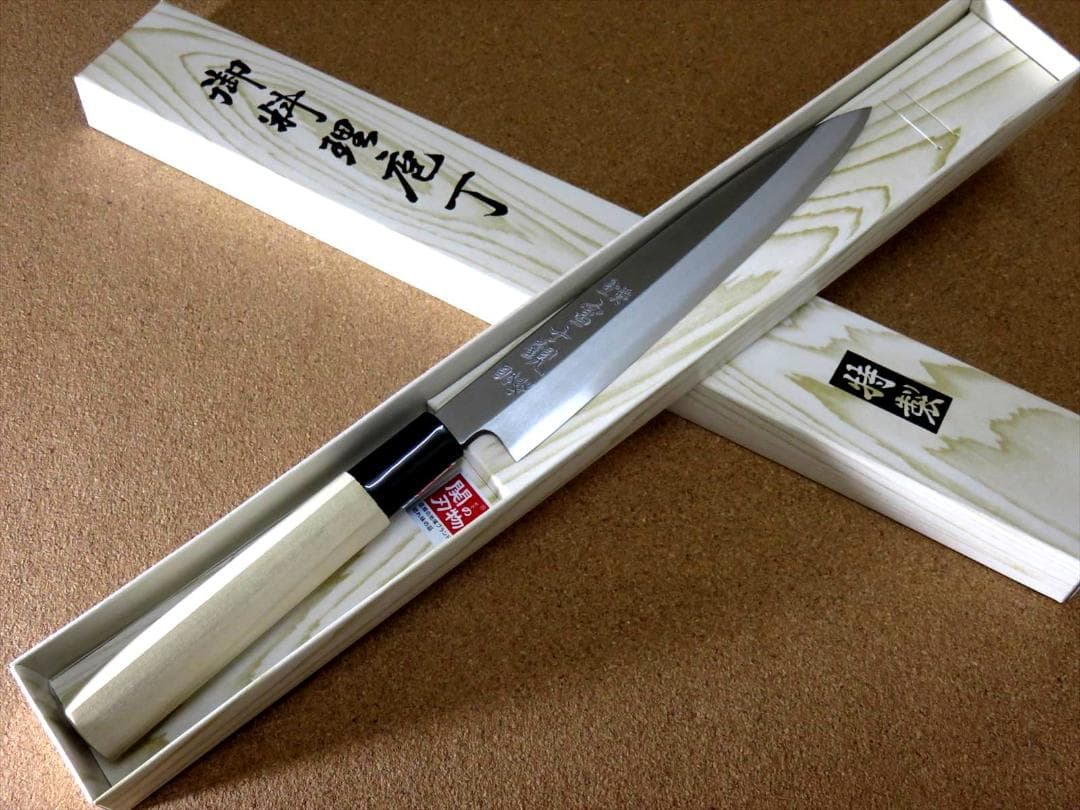 関の刃物 柳刃包丁 170mm SK5 軟鉄 片刃 右利き用 刺身包丁 朴の木