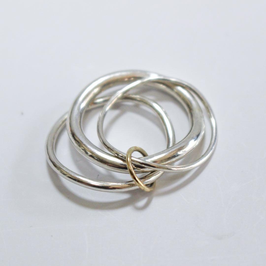 3連K10ジョイントシルバーリング！ウェーブver. 約10号