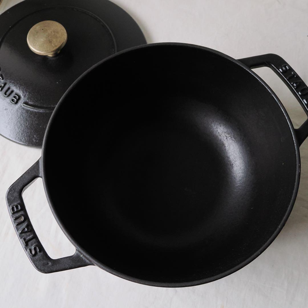 【正規品美品】STAUB Wa-NABE ストウブ ワナベ M 18cm両手鍋黒