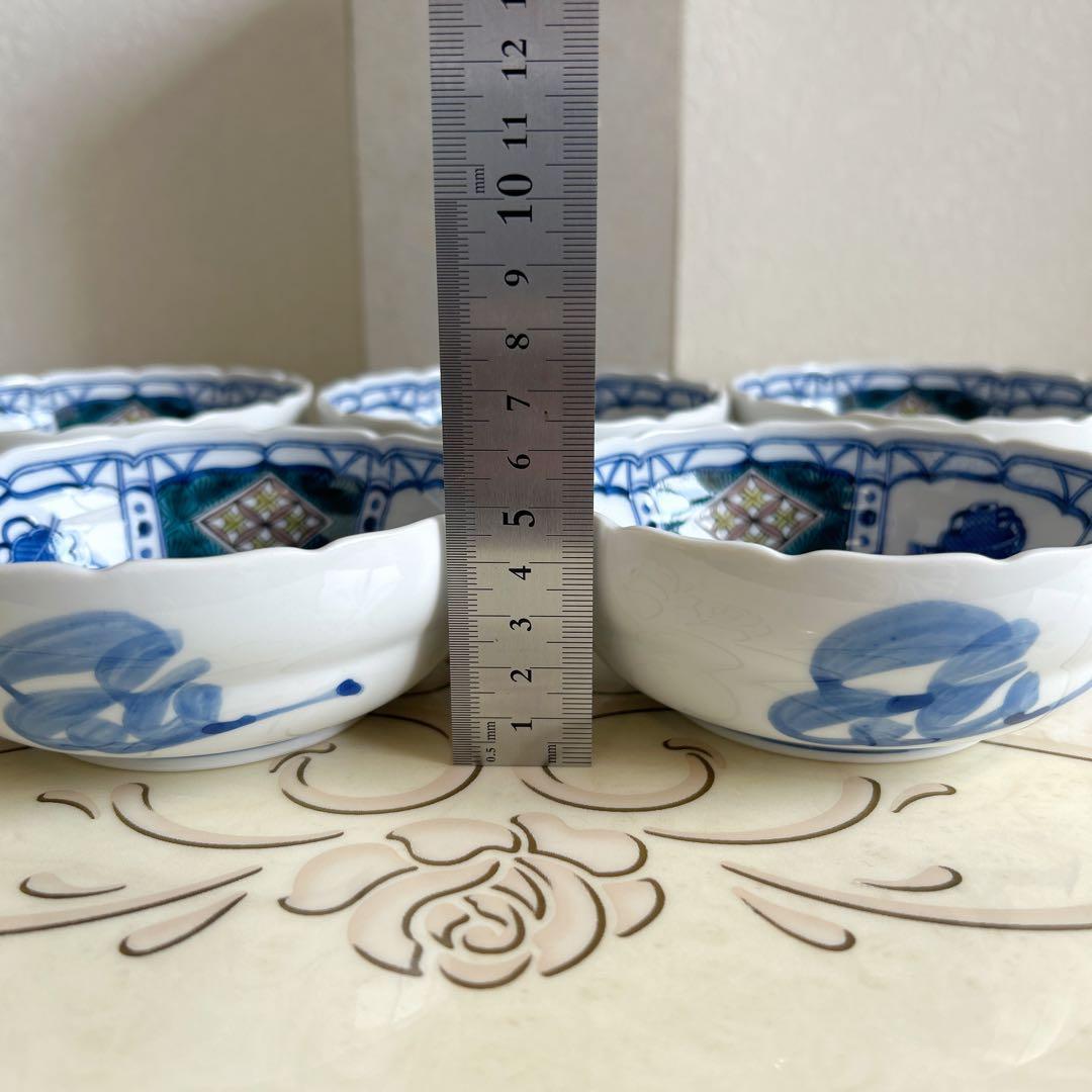 九谷焼　香祥窯　宝尽くし　小鉢揃　５枚セット　色絵　中鉢　小鉢　ボウル　和食器