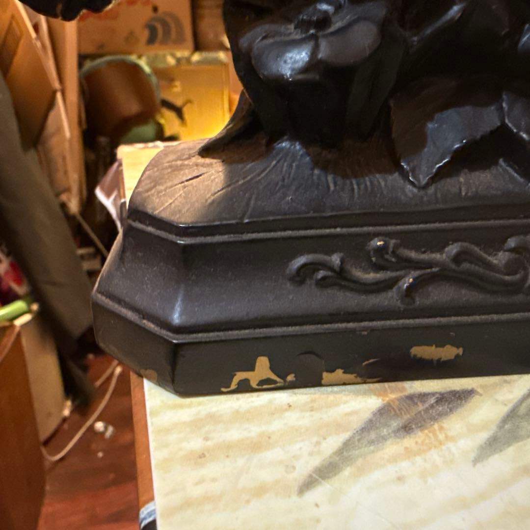 ヴィンテージ置時計 天使とバラの彫刻