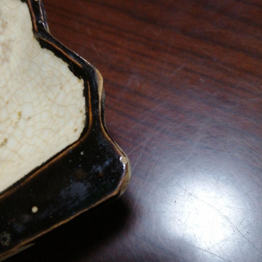 瀬戸焼　扇形向付皿　5客　23.5cm　明治〜大正期