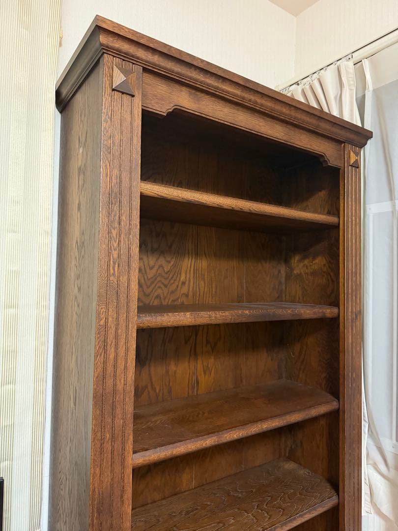 北海道家具　家具の富士　アンティーク本棚　ダークブラウン　木製本棚