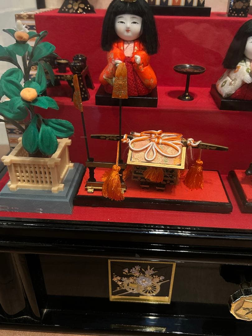 【大特価】木目込み 光宮作 雛人形 ケース飾り 五人飾り オルゴール付桃の節句