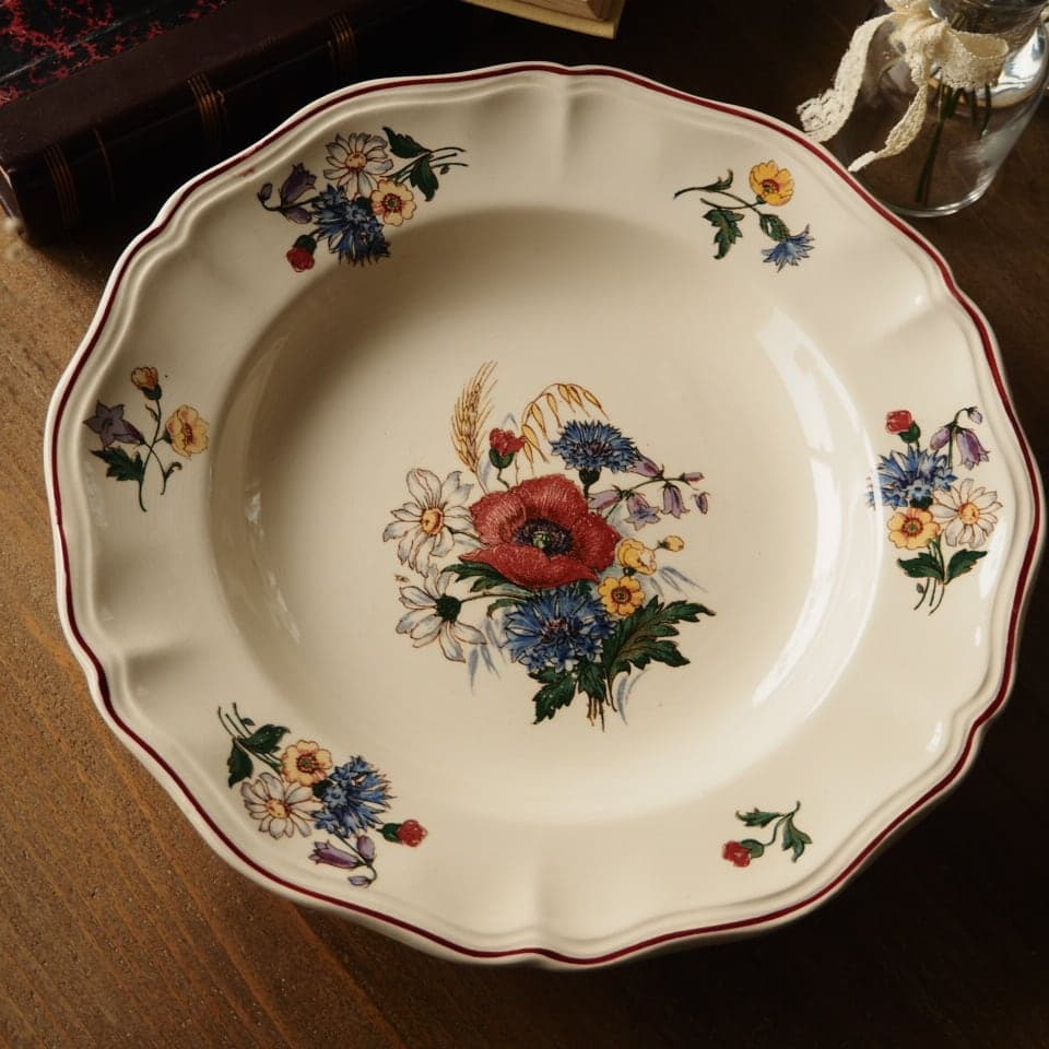 Sarreguemines　花々の囁き　サルグミンヌの深皿A　F1