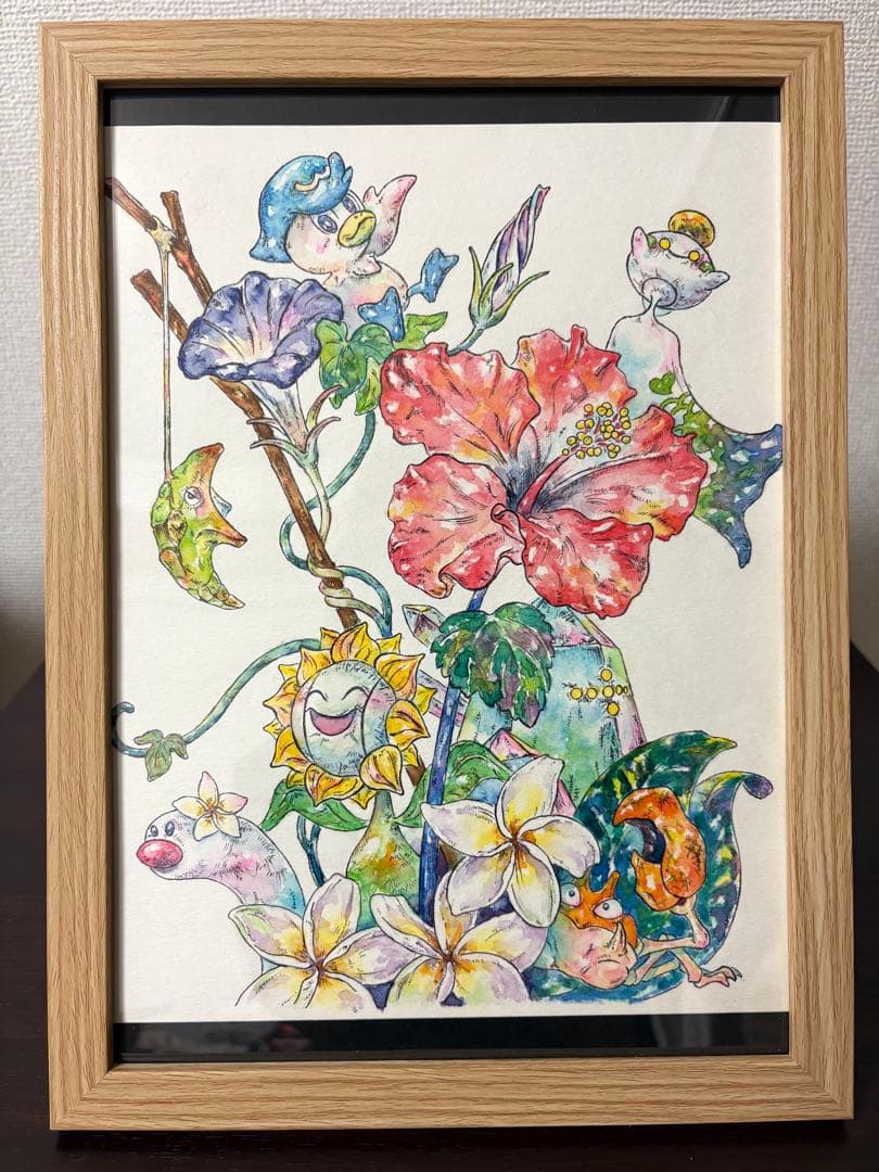 ポケモン 夏 手描き イラスト A4サイズ