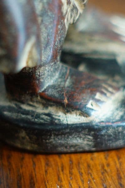 アフリカンアート　ヨルバ族　木彫り　オブジェ　首長　人形