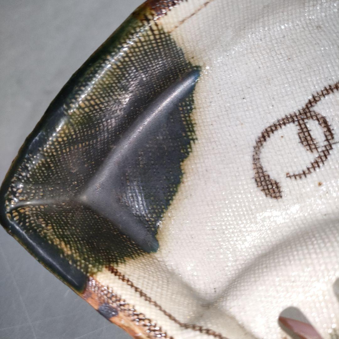 A1297-3/織部焼/古瀬戸窯/村瀬甲二 造/織部扇面向付5客/共箱/懐石道具