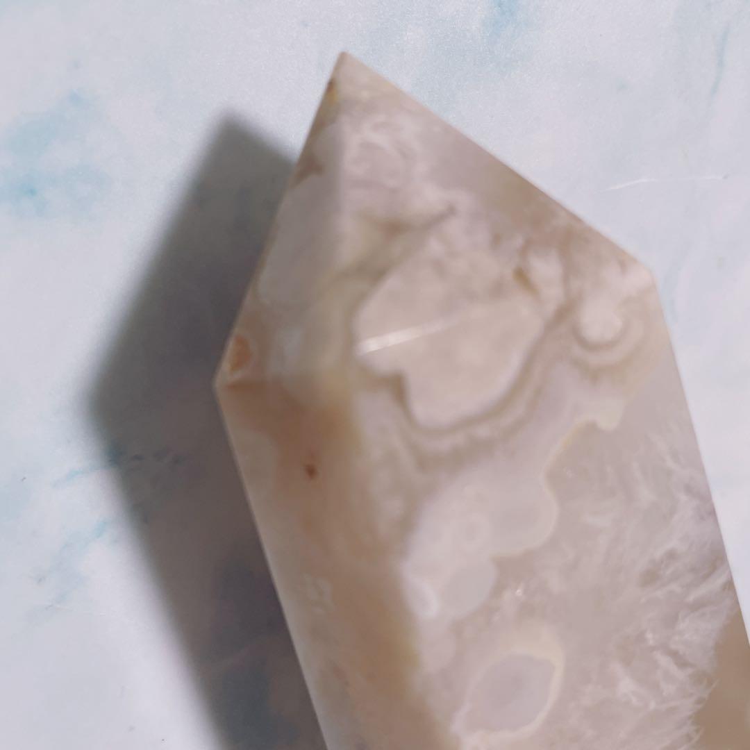 フラワーアゲート タワー 桜瑪瑙 天然石インテリア 天然石 置き物