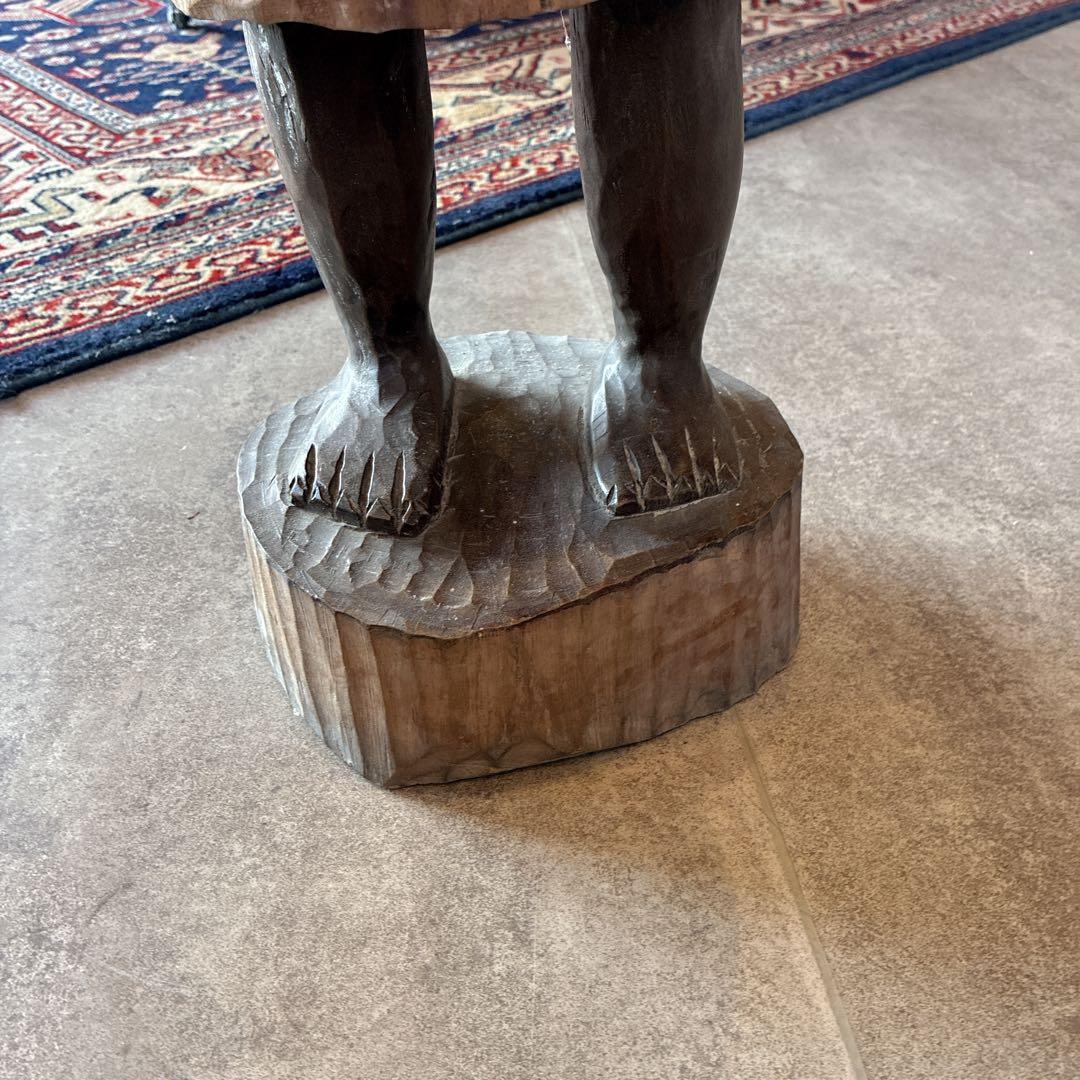 アフリカ タンザニア製 マコンデ彫刻 黒檀彫刻 女性オブジェ約96cm