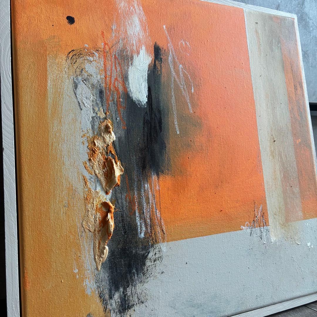 現代アート　35×35㎝　テクスチャーアート　インテリア　アートパネル　抽象画