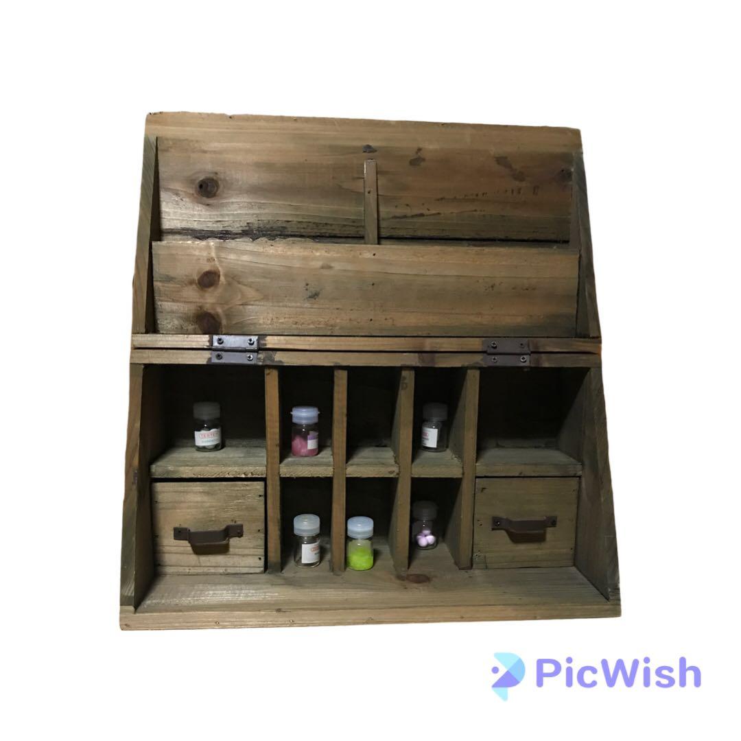 志成販売 開けると小物入れとポストカード入れになります。とじるとただの箱。です。