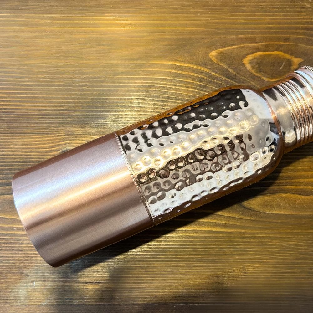 ②　[新品] 銅製 純道 手打ち水筒 ウォーターボトル 600ml インド製