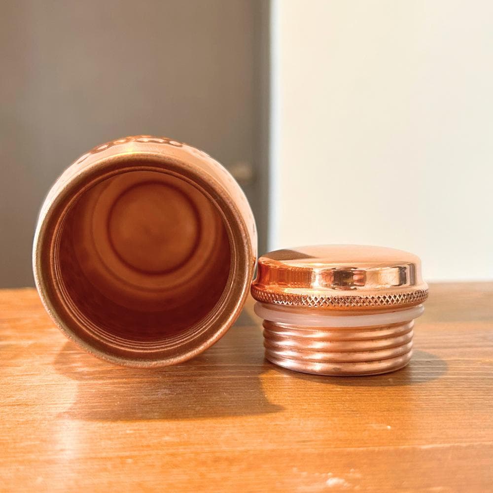 ②　[新品] 銅製 純道 手打ち水筒 ウォーターボトル 600ml インド製