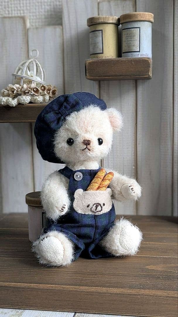 ハンドメイド テディベア ラティニティアルパカ ローズ色 手作り