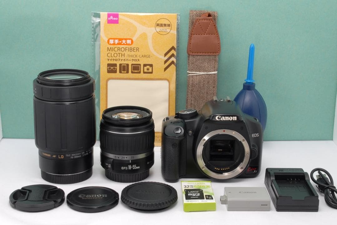 ☘️新生活応援✨️ Canon Kiss X2 一眼レフ 望遠 Wレンズセット