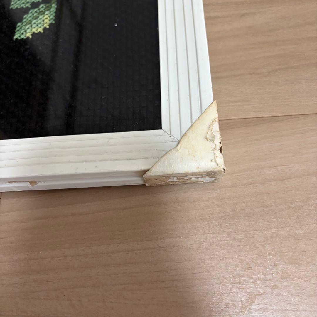 レトロ 刺繍 絵 クロスステッチ 薔薇 ビンテージ 古道具 蚤の市 骨董市