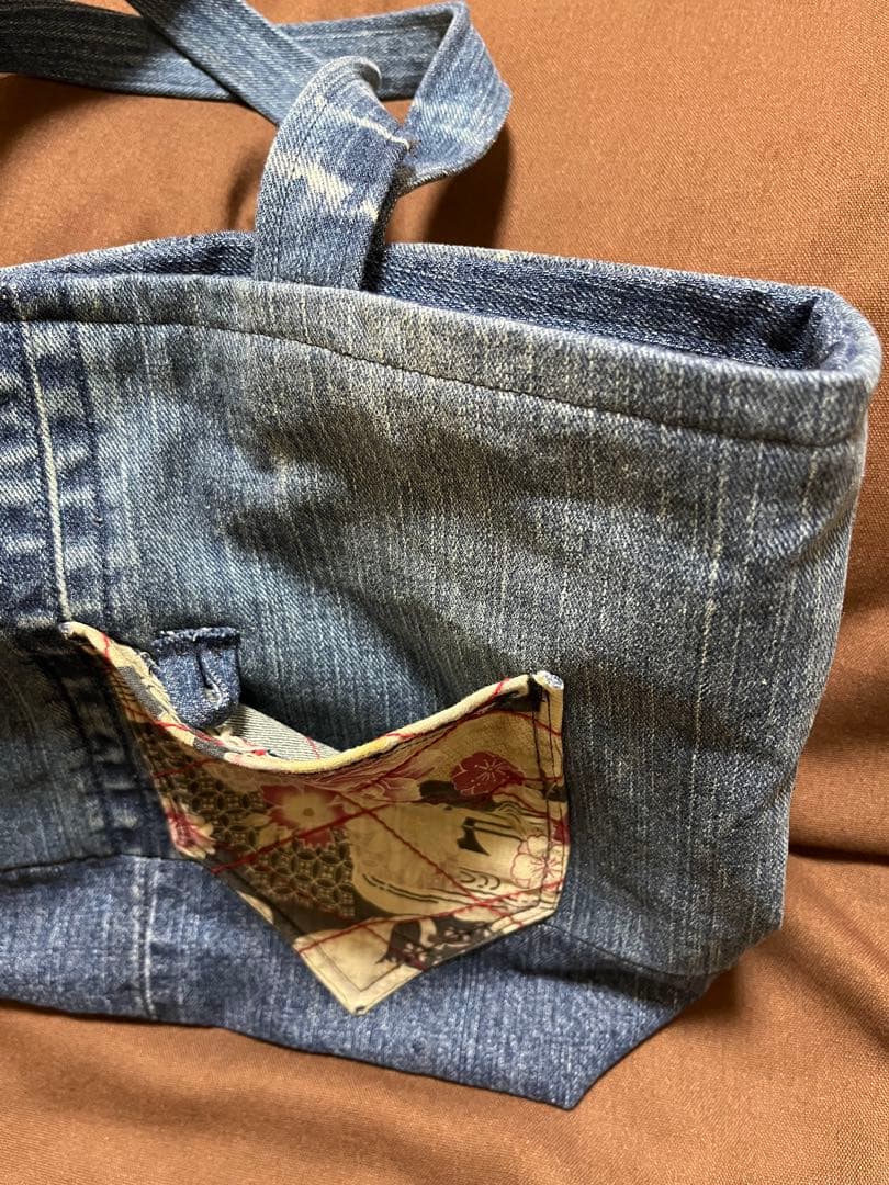 リメイクハンドメイド★デニムリメイクハンドメイドトートバッグ