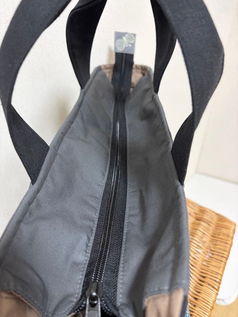 ミナペルホネン＊パッチギャザポケファスナートートLL✂️ハンドメイド