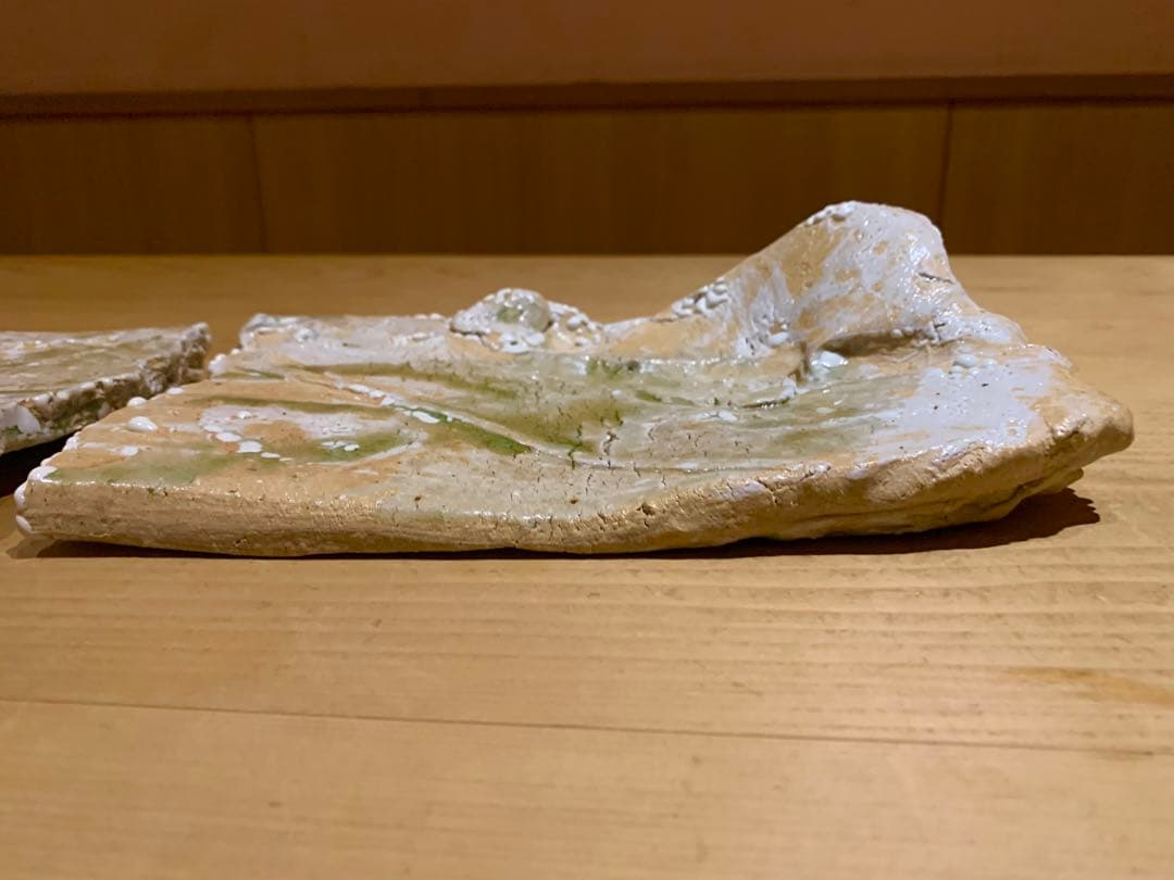 【希少】谷本貴 伊賀焼 長方大皿（二分割の作風）対の皿