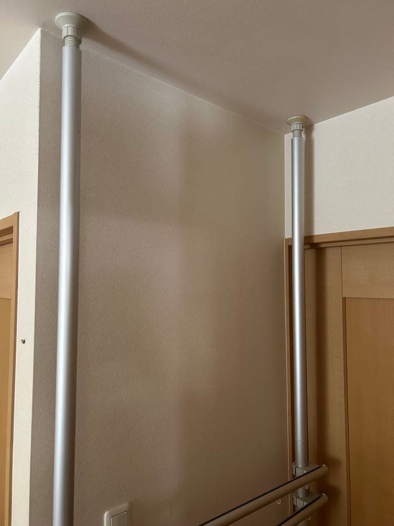 シルバー 2段ハンガーラック アルミ製