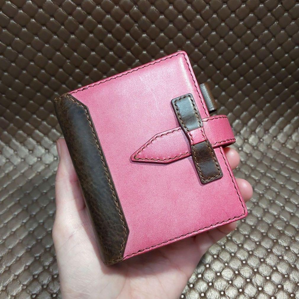 特価！ ロロマ コーラル 3穴 ミニバインダー システム手帳 ピンク リボン