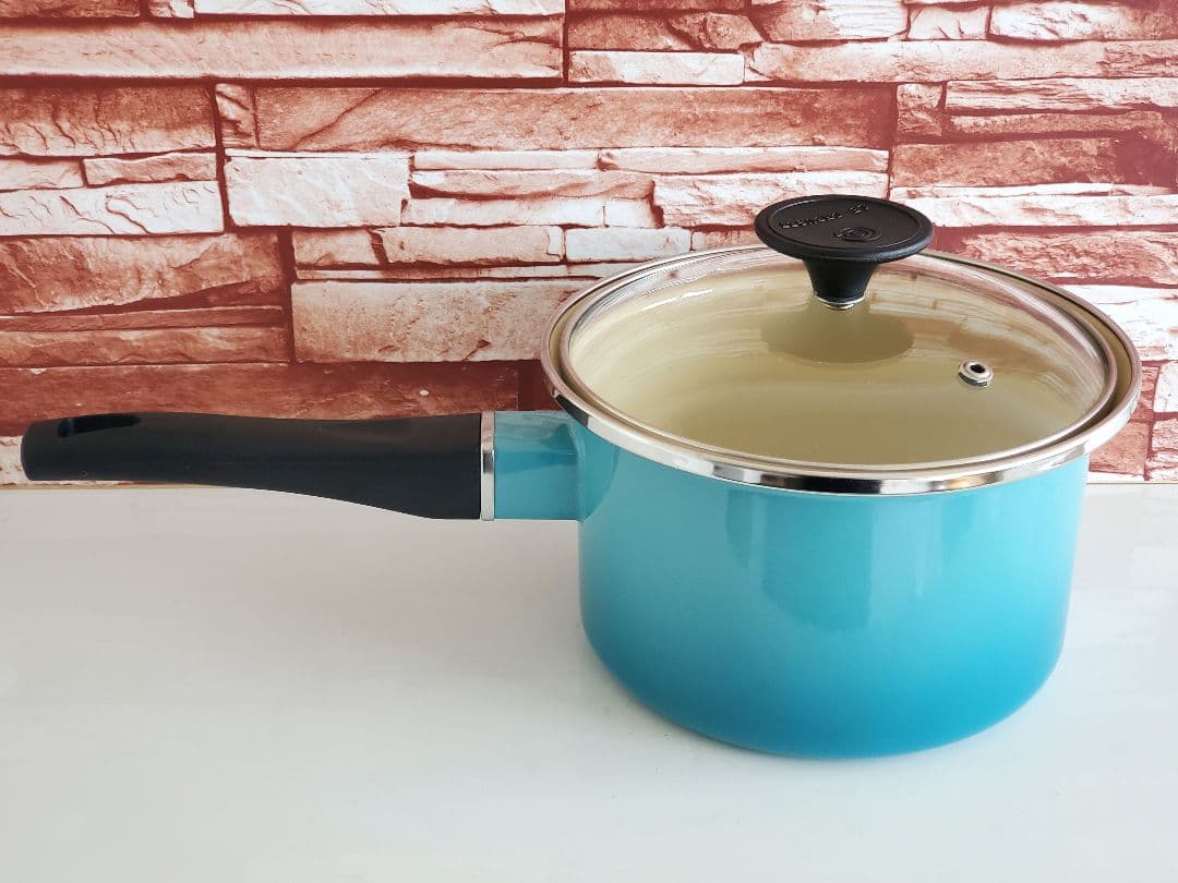 【美品】LE CREUSET 片手鍋 ソースパン ターコイズブルー