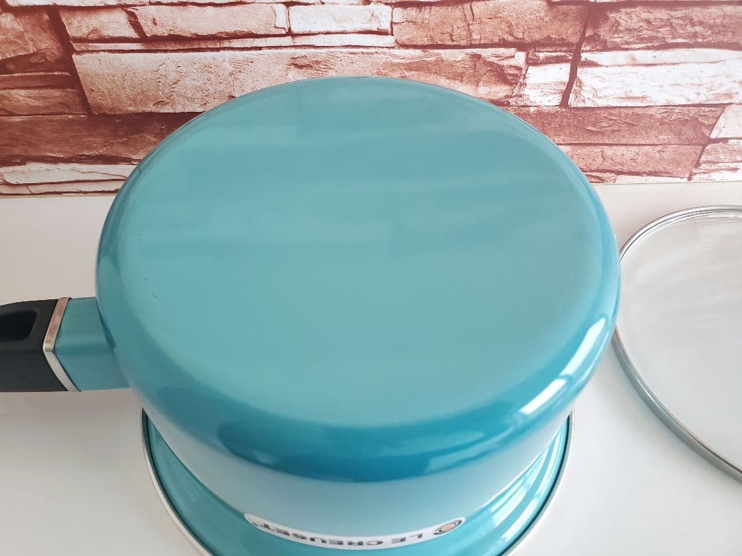 【美品】LE CREUSET 片手鍋 ソースパン ターコイズブルー