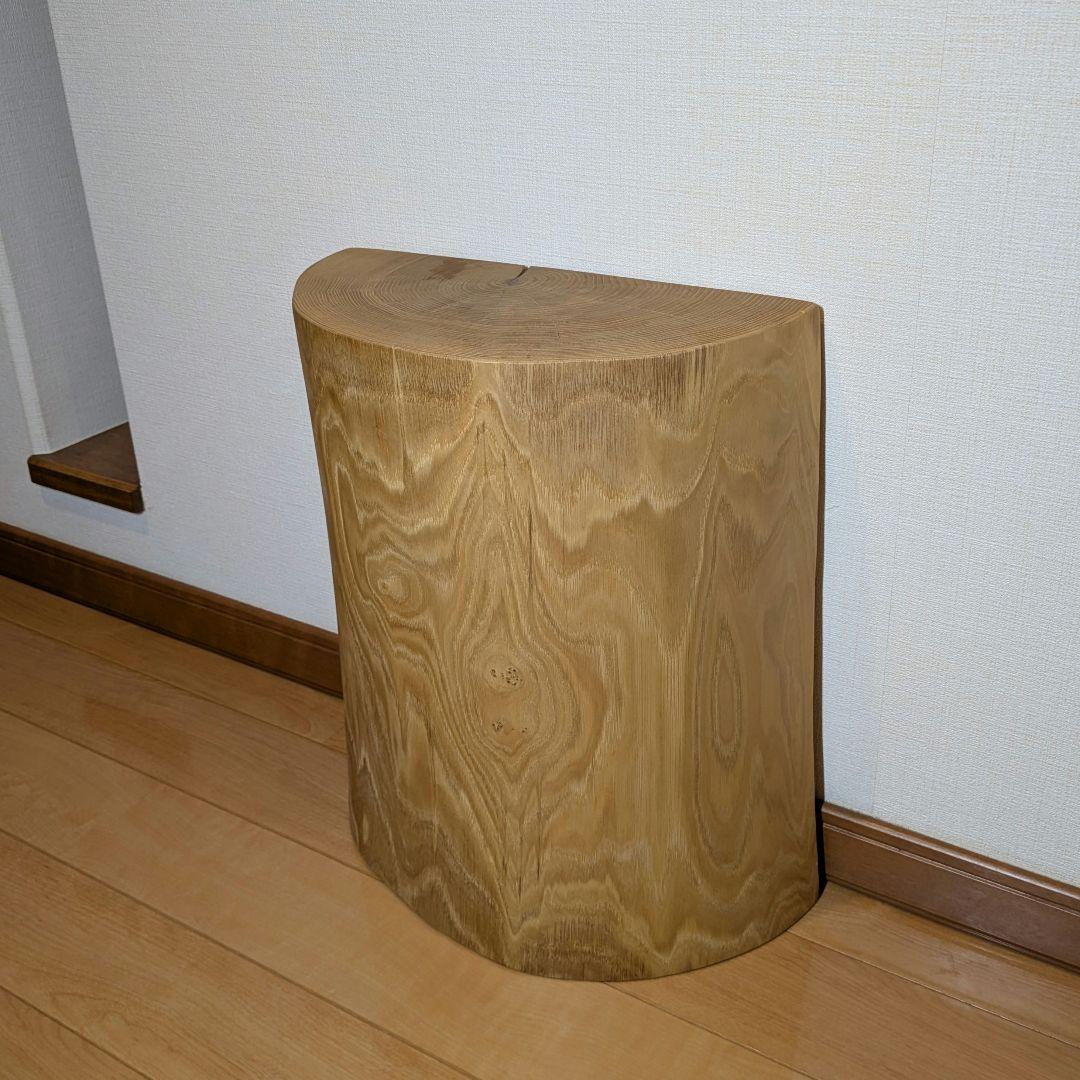 栗　天然木　縦割り　丸太　高さ約42㎝