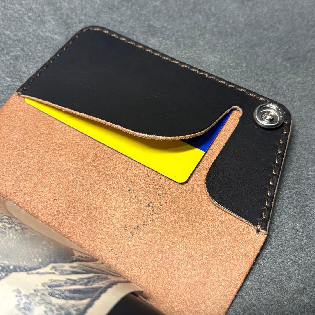 栃木レザー ショートトラッカーウォレット ブラック 黒 コンチョ コンパクト