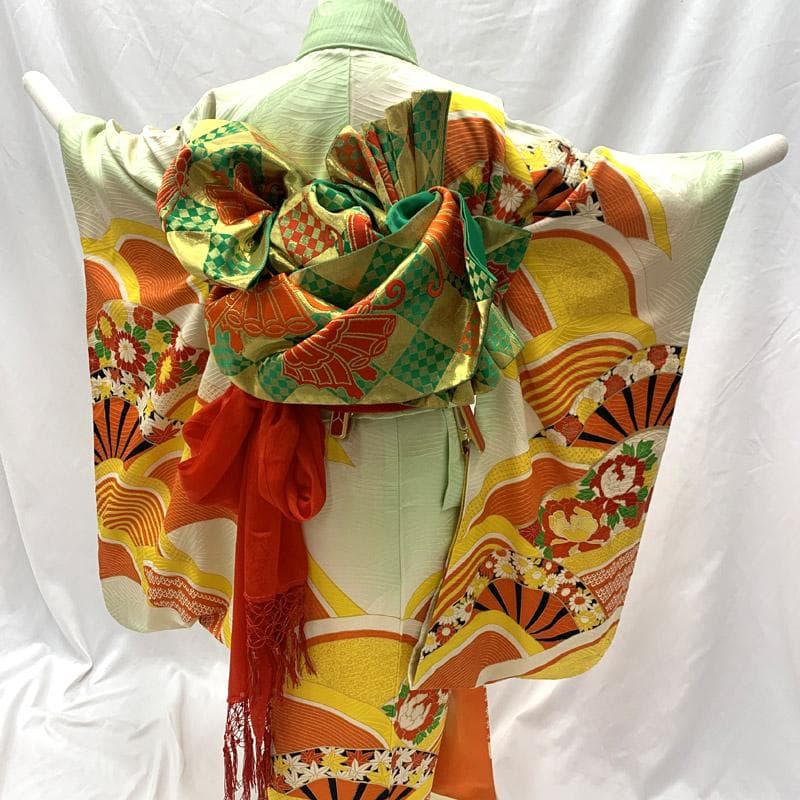 510ag6■七五三 七歳 女児 着物&袋帯&長襦袢 トールサイズ■美品