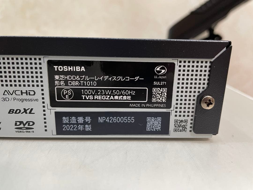 TOSHIBA REGZA DBR-T1010 ブルーレイレコーダー