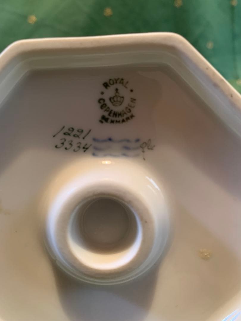 ロイヤルコペンハーゲン　アンティーク1923年のサキソンフラワーのキャンドル立！