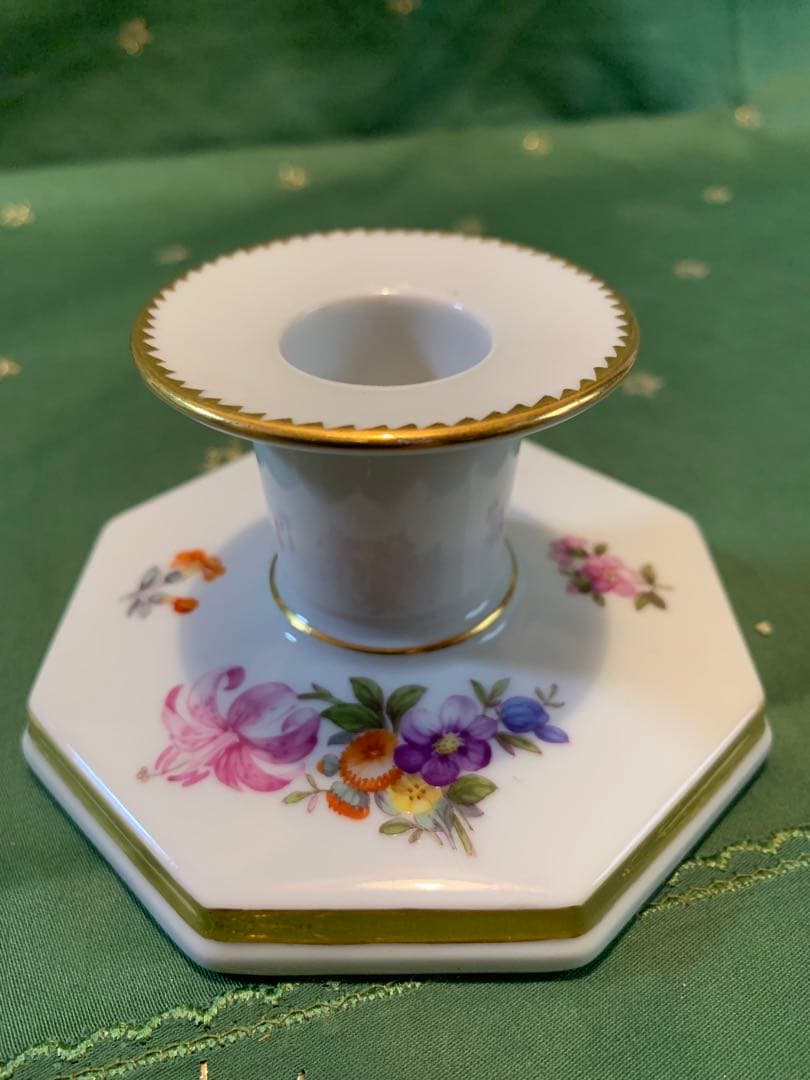 ロイヤルコペンハーゲン　アンティーク1923年のサキソンフラワーのキャンドル立！