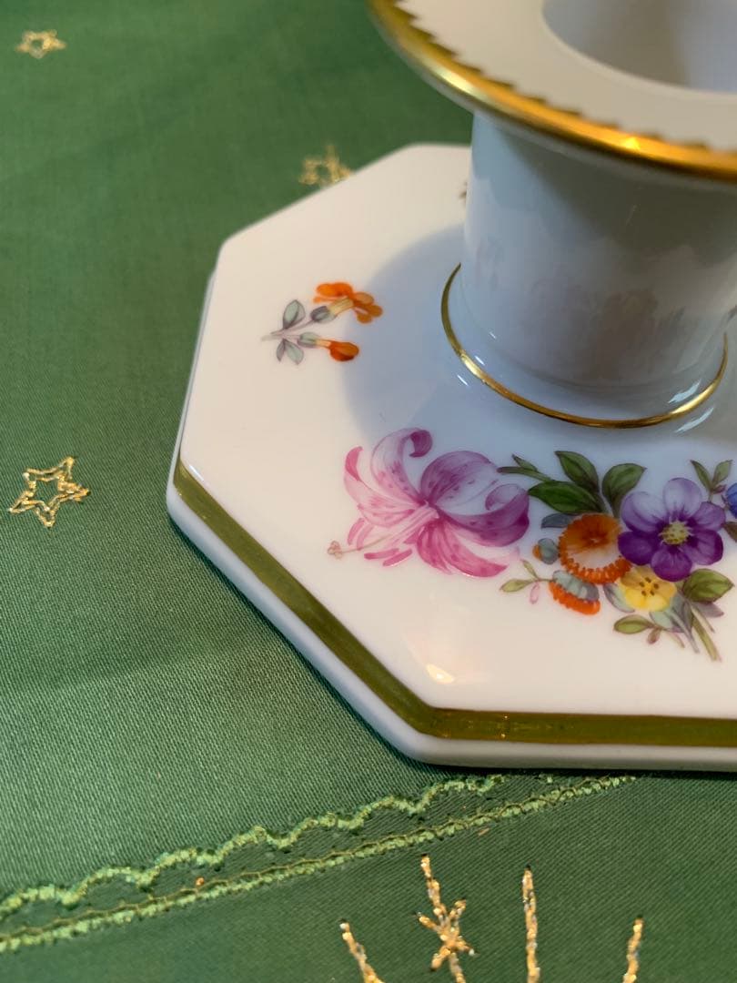 ロイヤルコペンハーゲン　アンティーク1923年のサキソンフラワーのキャンドル立！