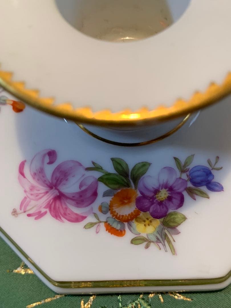 ロイヤルコペンハーゲン　アンティーク1923年のサキソンフラワーのキャンドル立！