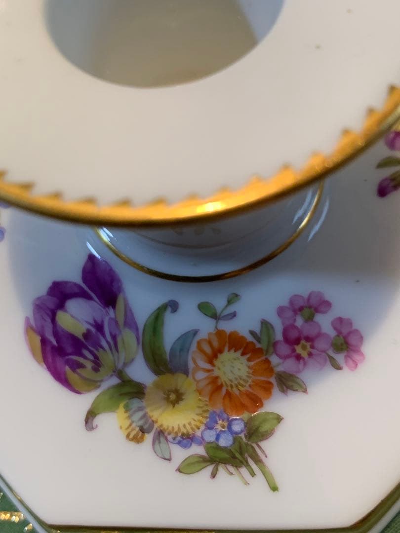 ロイヤルコペンハーゲン　アンティーク1923年のサキソンフラワーのキャンドル立！