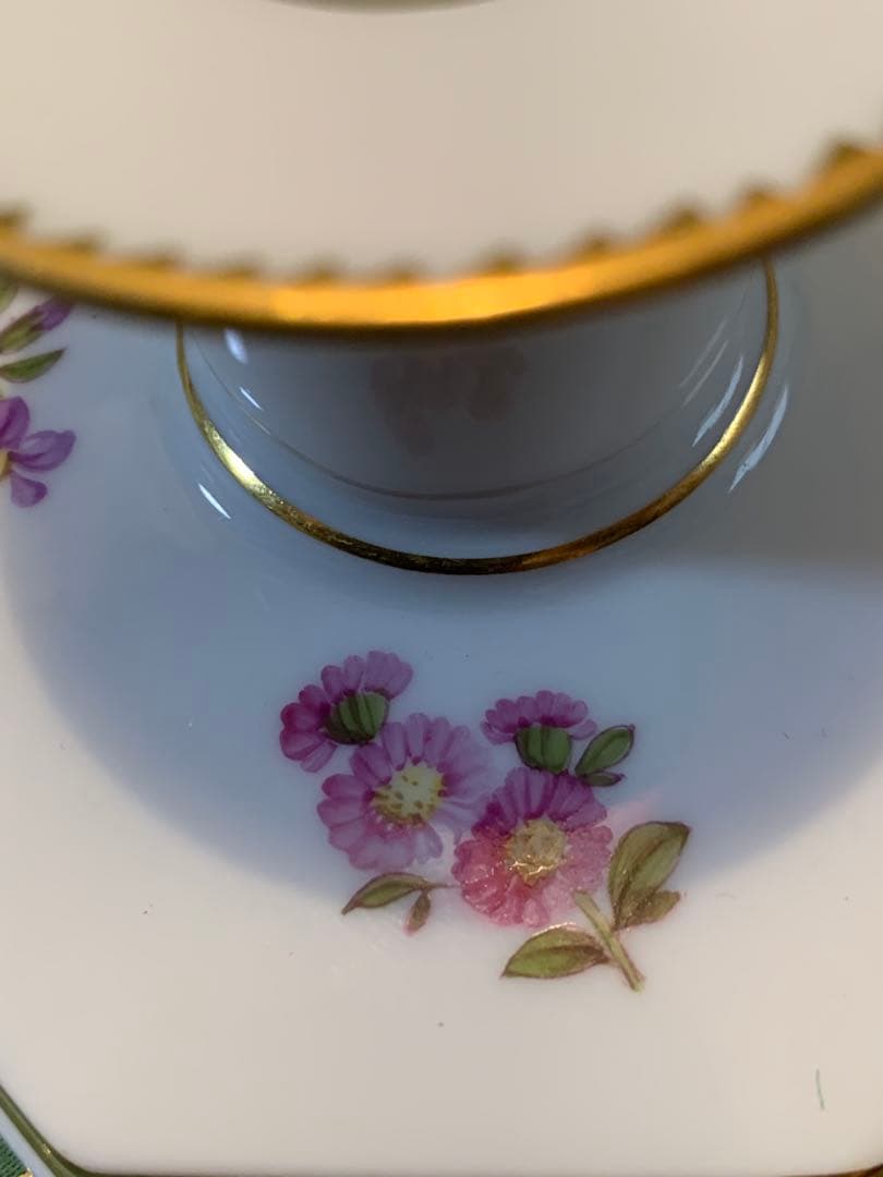 ロイヤルコペンハーゲン　アンティーク1923年のサキソンフラワーのキャンドル立！