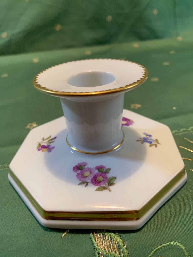 ロイヤルコペンハーゲン　アンティーク1923年のサキソンフラワーのキャンドル立！