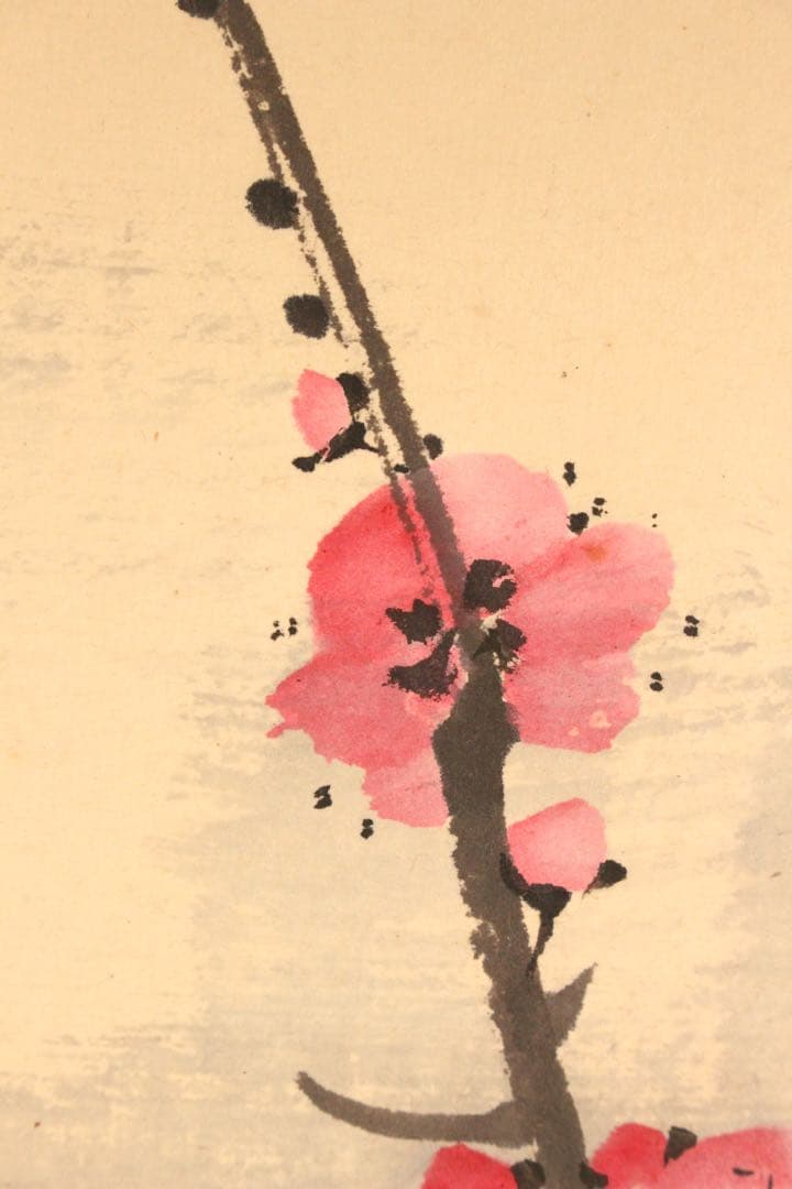 No5866 掛軸　在印　桂林 梅　画賛　紙本　草花　古画　古美術　送料無料