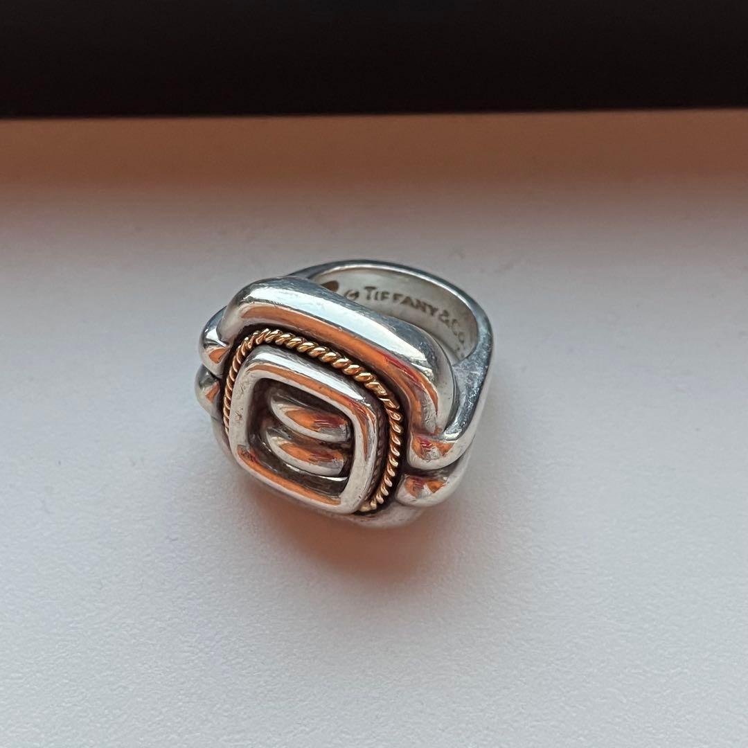 tiffany&co. ヴィンテージリング 925 18k 派手 7.5号