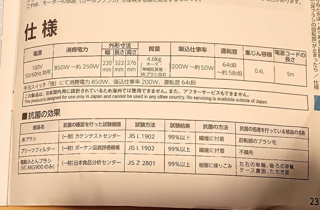 TOSHIBA 掃除機　トルネオ　VC-MG900 (キャニスター)