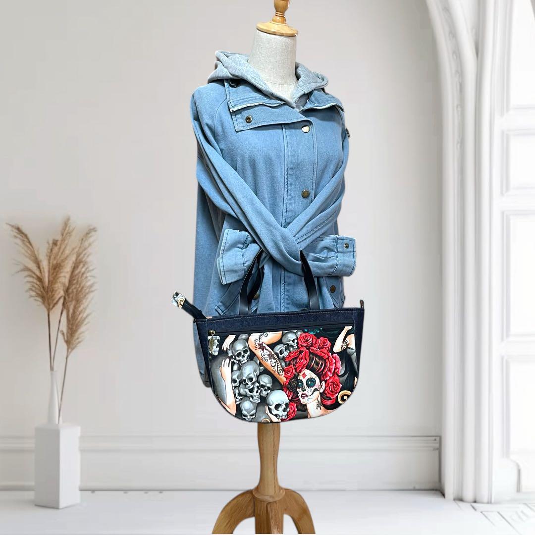 あおりポケット付き 2way角丸バッグ las elegantes