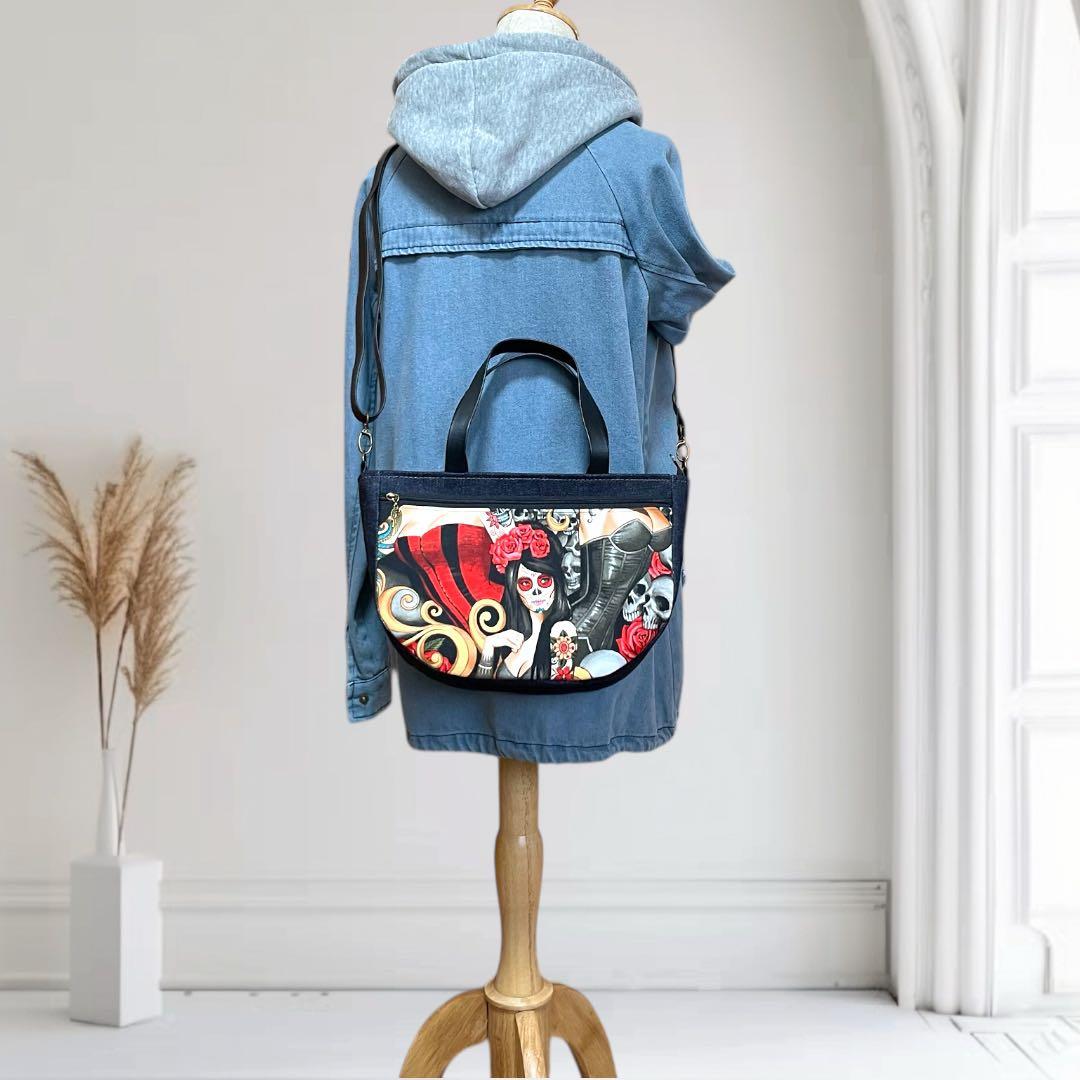 あおりポケット付き 2way角丸バッグ las elegantes