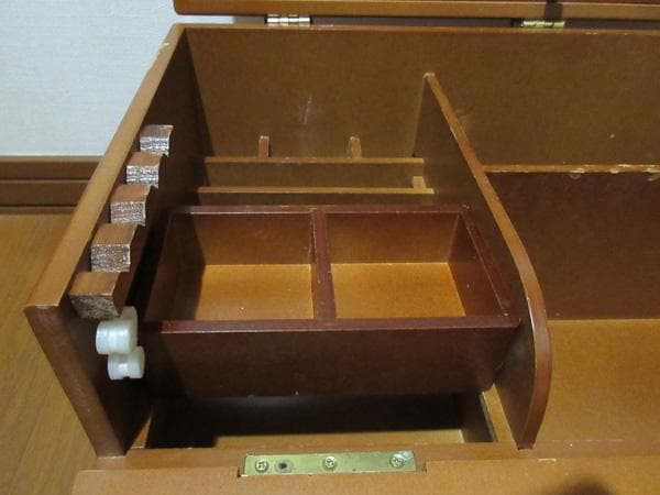 木製コスメメイクボックス三面鏡化粧箱ドレッサーアンティークヴィンテージ昭和レトロ