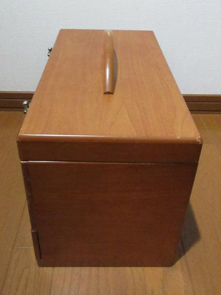 木製コスメメイクボックス三面鏡化粧箱ドレッサーアンティークヴィンテージ昭和レトロ