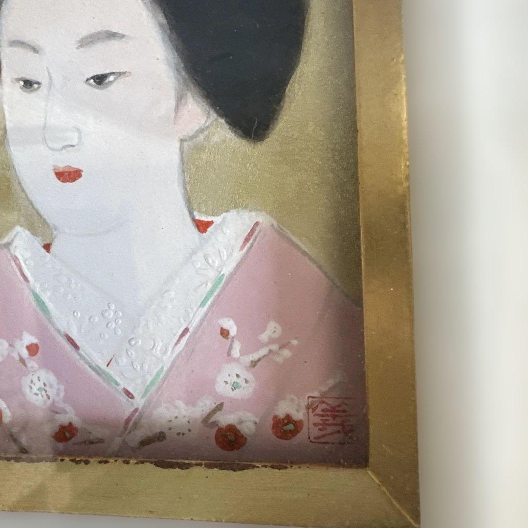 お値下げ❣️日本画 舞妓女性 金色フレーム